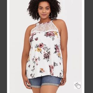 Torrid | 00X (M/L) | Super Soft High Lace Inset Tank
